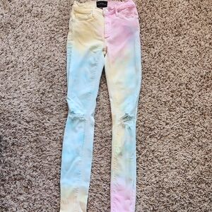 Black Orchid Tie-dye Pastel Gisele High Rise Super Skinny Jeans, Sz 24